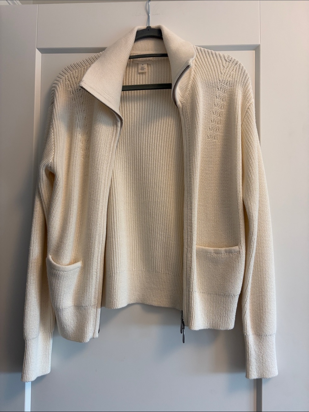 Caslon Cream Zip Cardigan Sweater